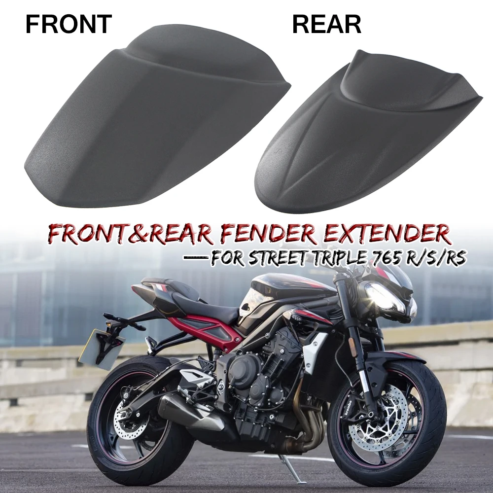 Motorcycle For Street Triple 765R 765S 765RS Front Extender Hugger Mudguard & Rear Tires Fender Central Fender For 765 R S RS