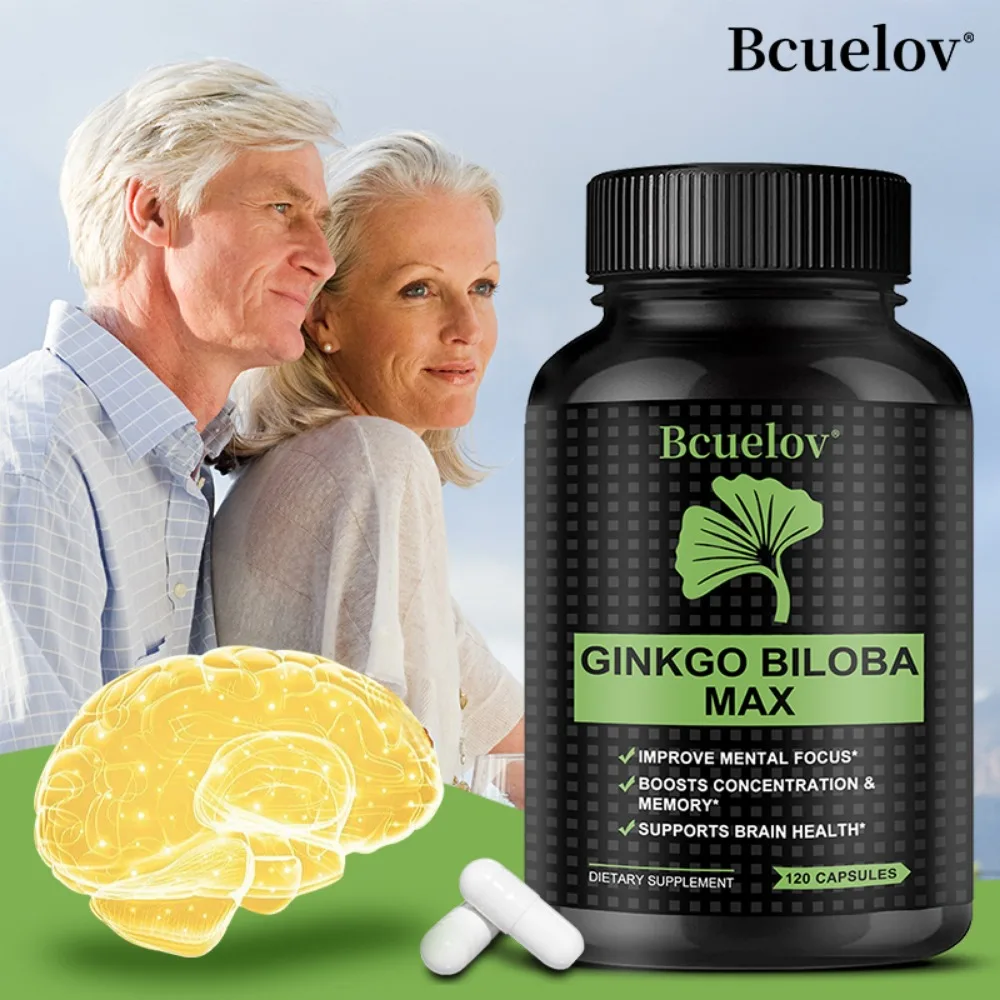 Ginkgo Biloba Capsules - Boost Brain, Improve Memory and Cognitive Abilities, Improve Blood Circulation