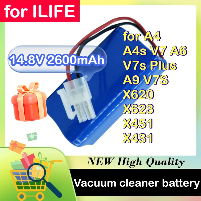 

Аккумулятор 14.8V 2600mAh для роботов-пылесосов ILIFE A9 V7S X620 X623 X451 X431 A4 A4s V7 A6 V7s Plus