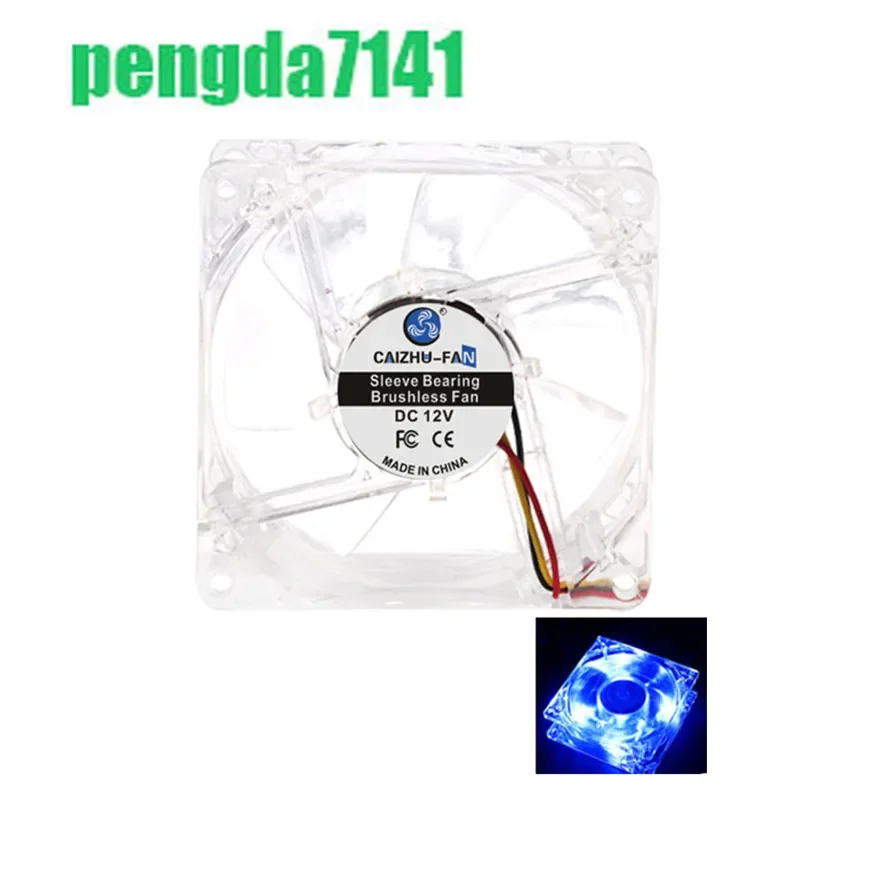 

Blue Led DC 12V 80MM 8025 80*80*25MM 8*8*2.5CM PC Case Fan Cooling Fan 2PIN 3PIN 4D