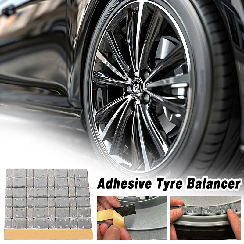 10/60g Rubber Wheel Chassis Counterweight Block with Adhesive Iron Wheel Tyre Balancer - Vehicle Balance Block Weight