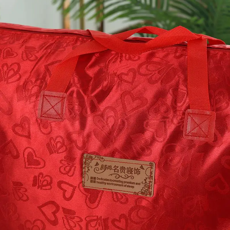 

Сумка для хранения свадебного одеяла из ткани Оксфорд, красная, для празднования, хлопковая, большая, для свадебных торжеств