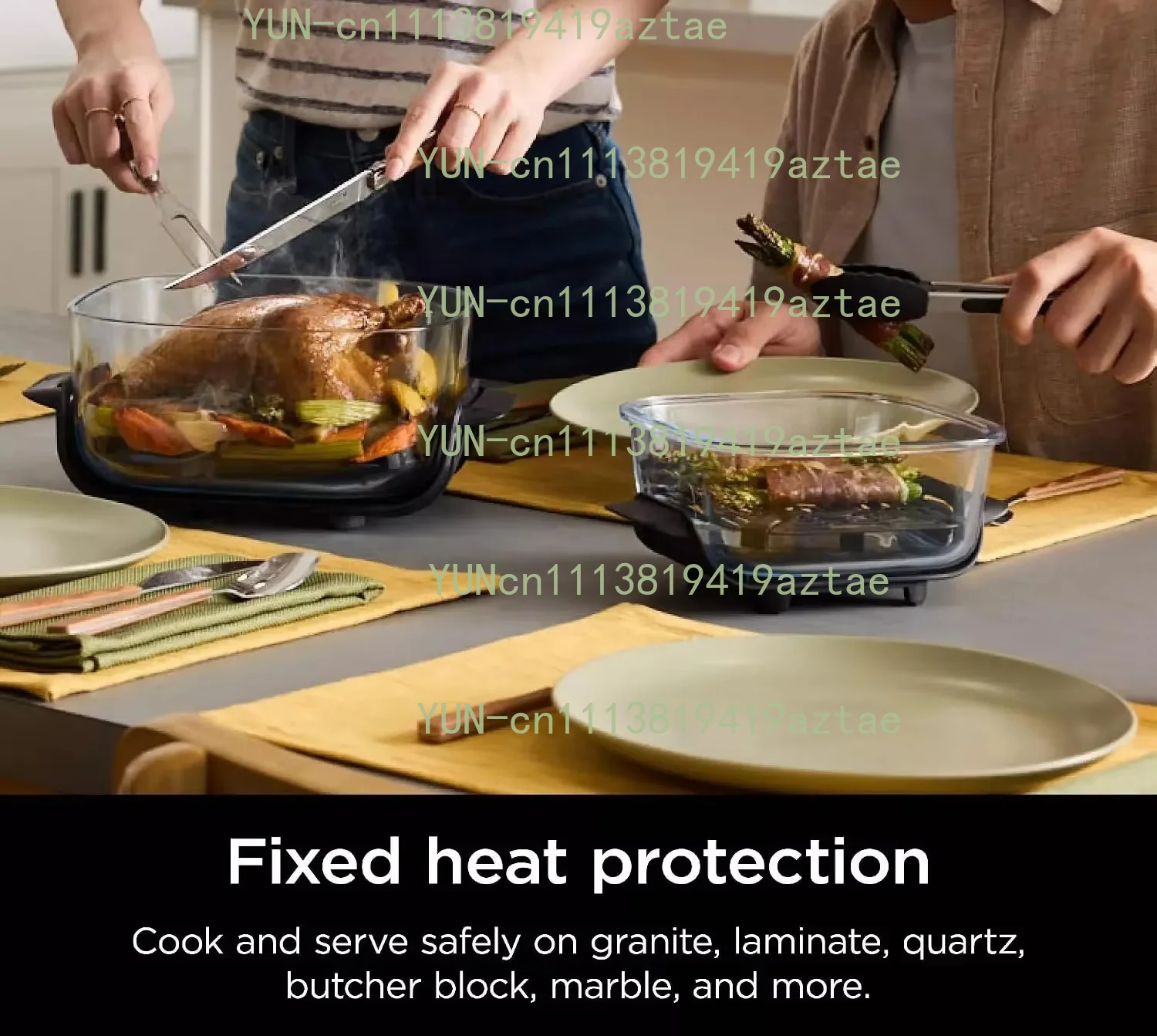 Air Fryer, Microwave, Freezer & Dishwasher Safe, Non Toxic Glass Portable Cooking System, 4 QT & 6 Cup Glass Containers w