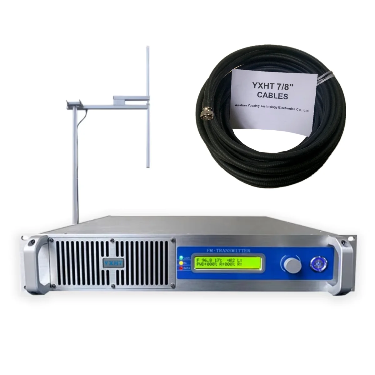 

YXHT-1： 500W FM Broadcast Transmitter+ 1-Bay Antenna + 50 Meters Cables with Connector Total 3 Equipments with Free Shipping