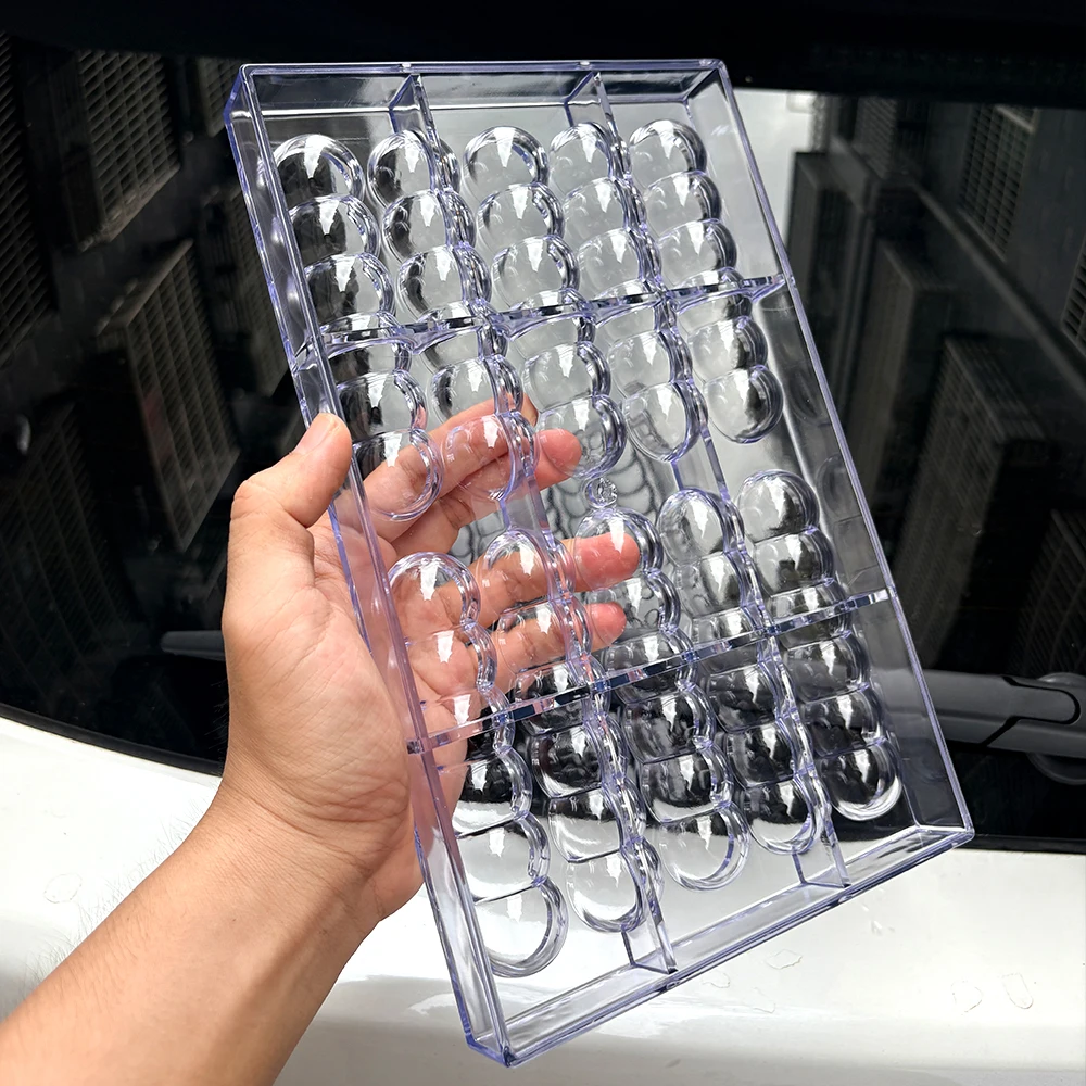 Hard Transparent Plastic Half‑Sphere Chocolate Mold, 10‑Cavity Reusable DIY Mould for Filled Homemade Candy Confectionery view 6