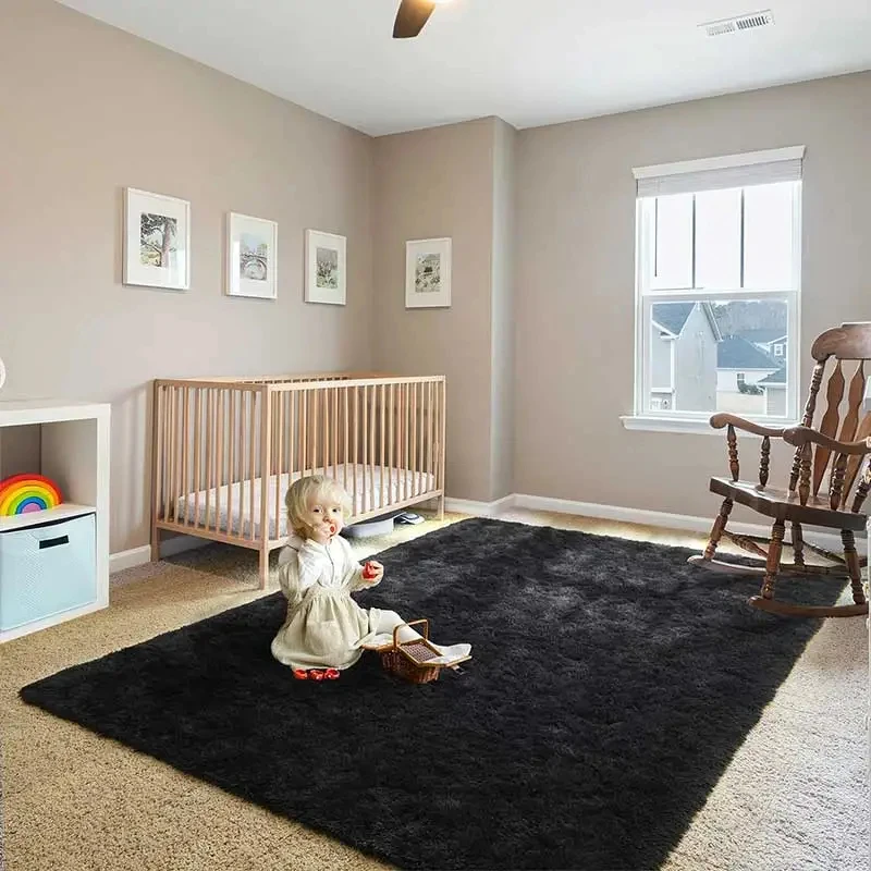 VIKAMA Solid Colour Plush Rug: Comfortable, Warm and Non-Slip – Entrance Hall Doormat, Living Room Sofa Rug, Home Decor