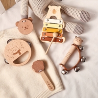 Kids Wooden Montessori Toys Musical Instruments Rattle Bell Drum Xylophone Percussion for Baby Early Educational Instruments Toy