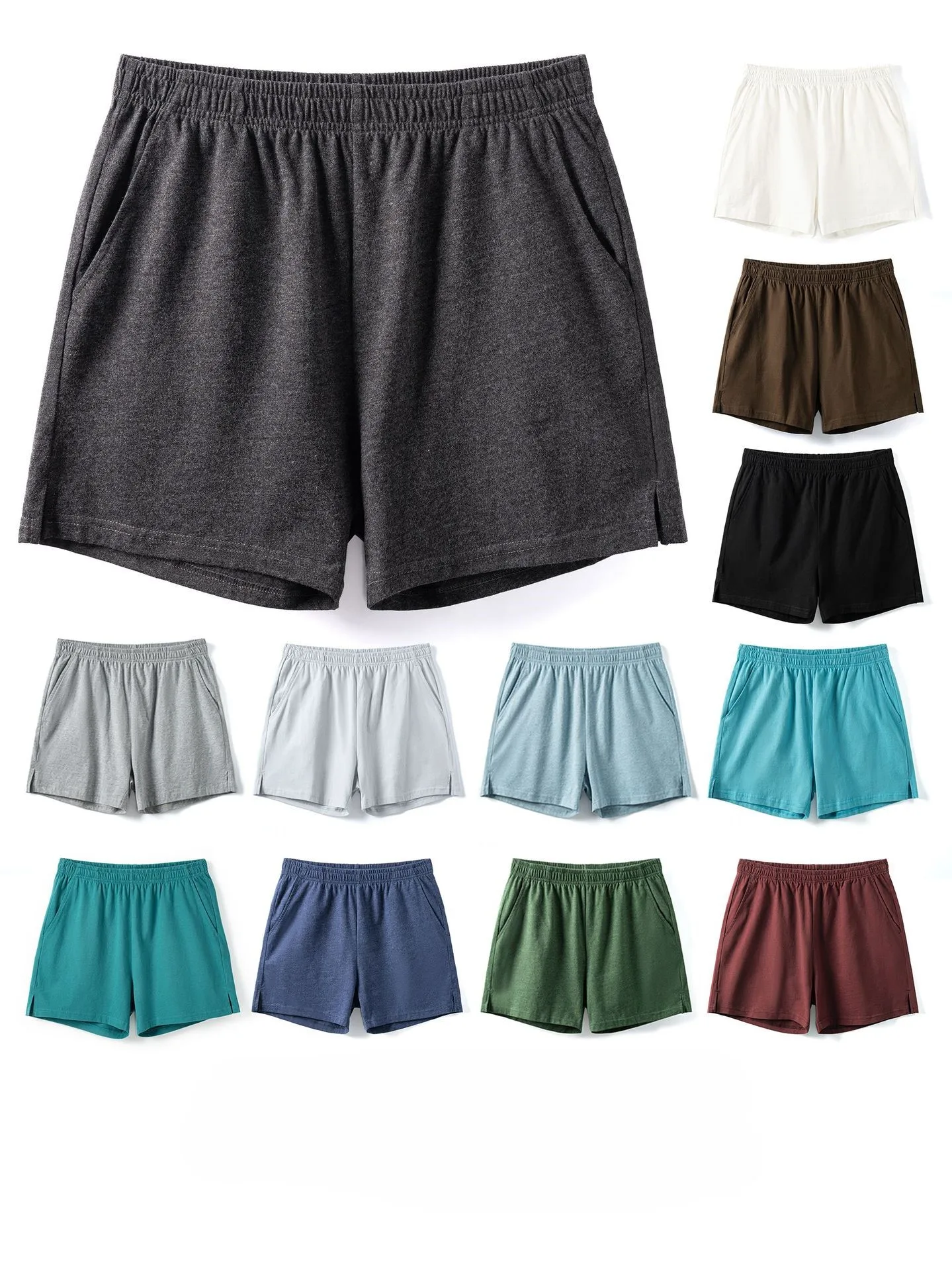 

200g Men's Combed Cotton Home Shorts 4 Inch Large Size Soft Washed Lounge Shorts Minimalist Relaxed Fit Sleepwear Pajama Bottoms