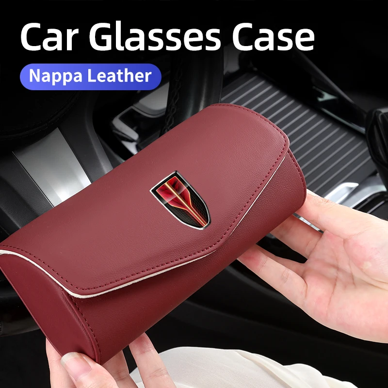 Car Glasses Case Leather Sunglasses Holder Sun Visor Storage Clip For Hongqi H5 H6 H7 H9 E-QM5 HS3 HS5 HS6 HS7 E-HS3 E-HS9 LS5