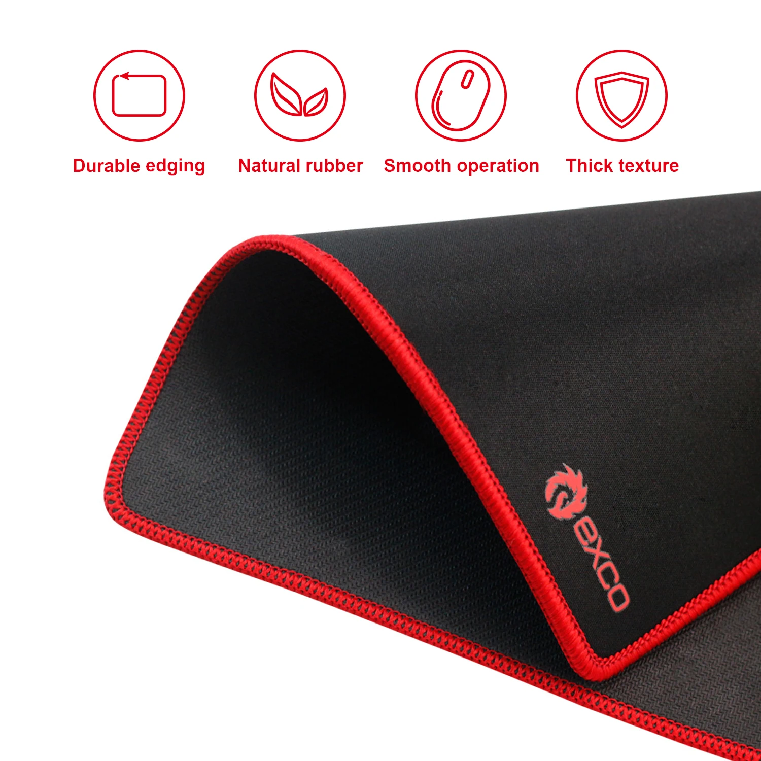 EXCO Office Mouse Pad Small with Stitched Edge Smooth Cloth Gaming Mousepad Non-Slip Rubber Base for Computer Laptop Washable