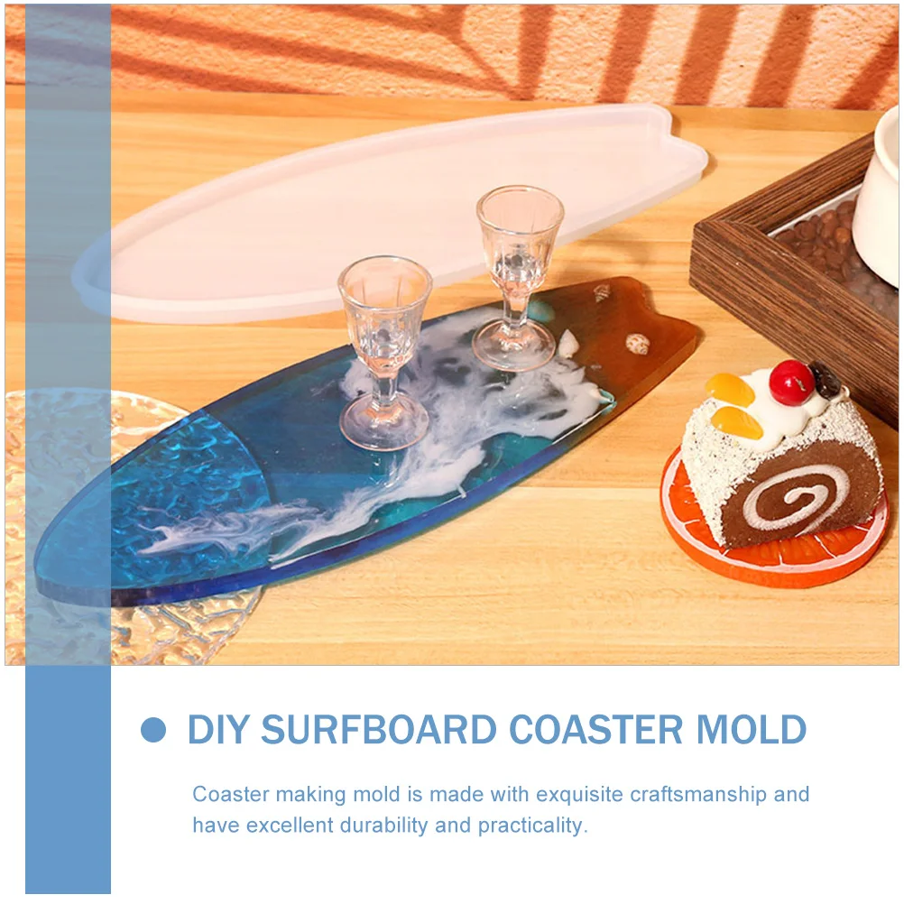 

Surfboard Silicone Mold Coaster Molds for Epoxy Resin Small Surfing Mini Apoxy Surfboards Cup Pad
