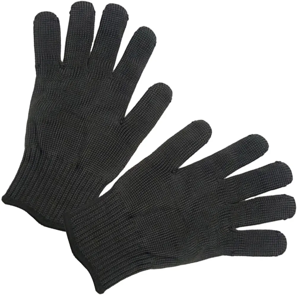 Pair of Level 5 Cut Resistant Gloves Black Premium Breathable Protective Safety Gloves for Kitchen Cutting Slicing Wood Carving