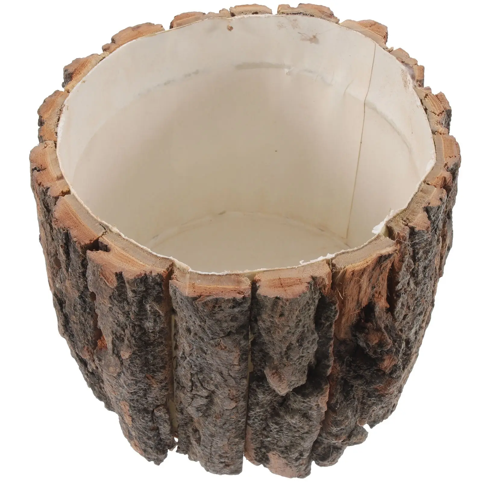 

Wood Bark Flower Pot Rustic Planter Natural Design Decorative Log Planters Outdoor Plants Tree Stump Flower Vase Wooden