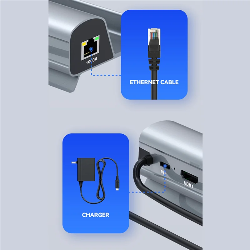 Dock Station TV Base Stand Hub Holder Docking USB C To RJ45 Ethernet for SteamDeck Console