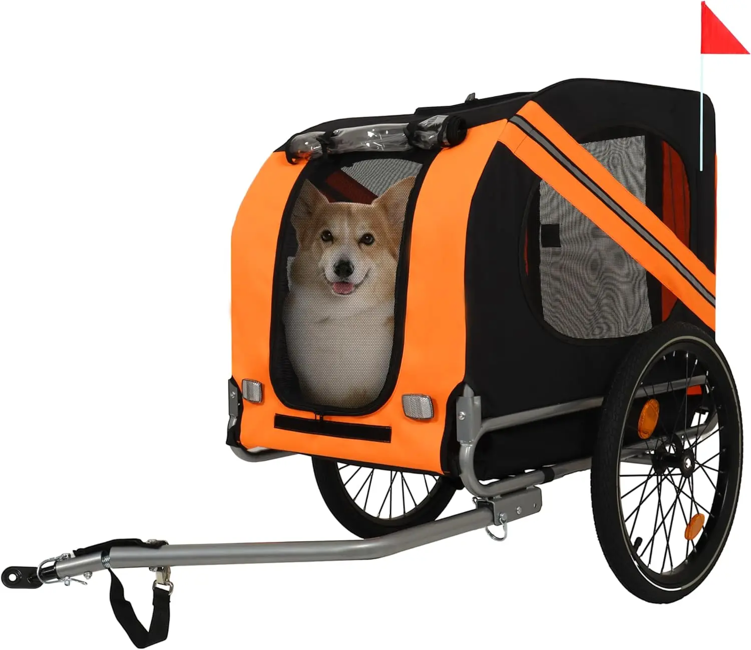 

Large Dog Bike Trailer, 120 LB Capacity Pet Cart Bicycle, All-Terrain Pet Carrier, Cargo Carrier, Durable Steel Frame
