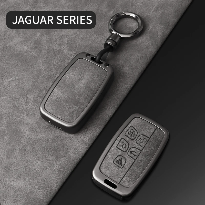 Leder-Autoschlüsselhülle für Land Rover Range Rover Sport Evoque Freelander Velar Discovery 4 Jaguar XE XJ XF Guitar – Detail 3