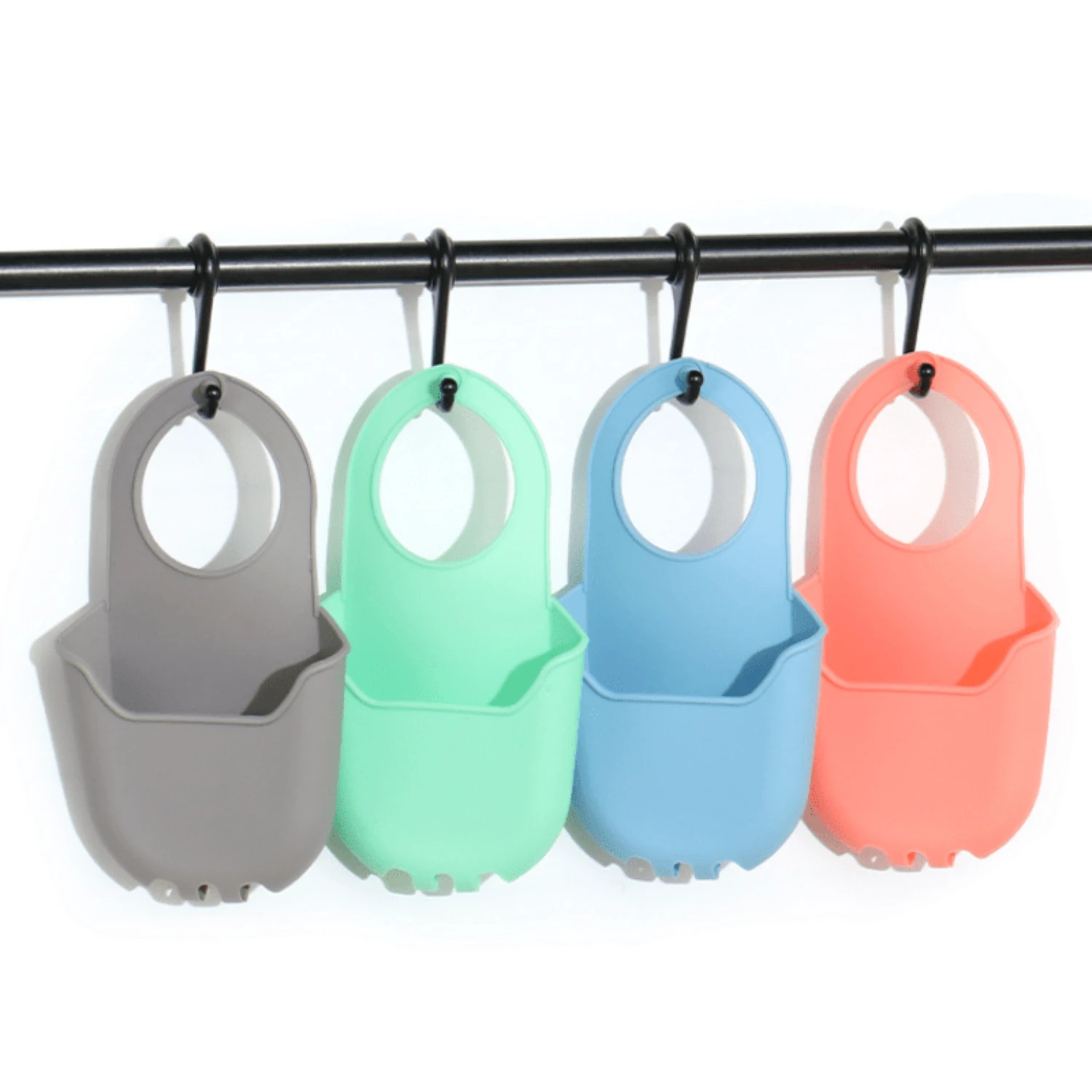 

Набор из 4 силиконовых держателей для салфеток и губок со сливными отверстиями, гибкий набор корзин-органайзеров для мыла для кухни и ванной комнаты, легко чистится