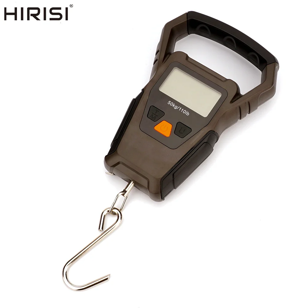 

Рыболовные весы Hirisi, 50 кг, подсветка, ЖК-дисплей, электронные весы, цифровые весы с крючком, портативный инструмент для взвешивания