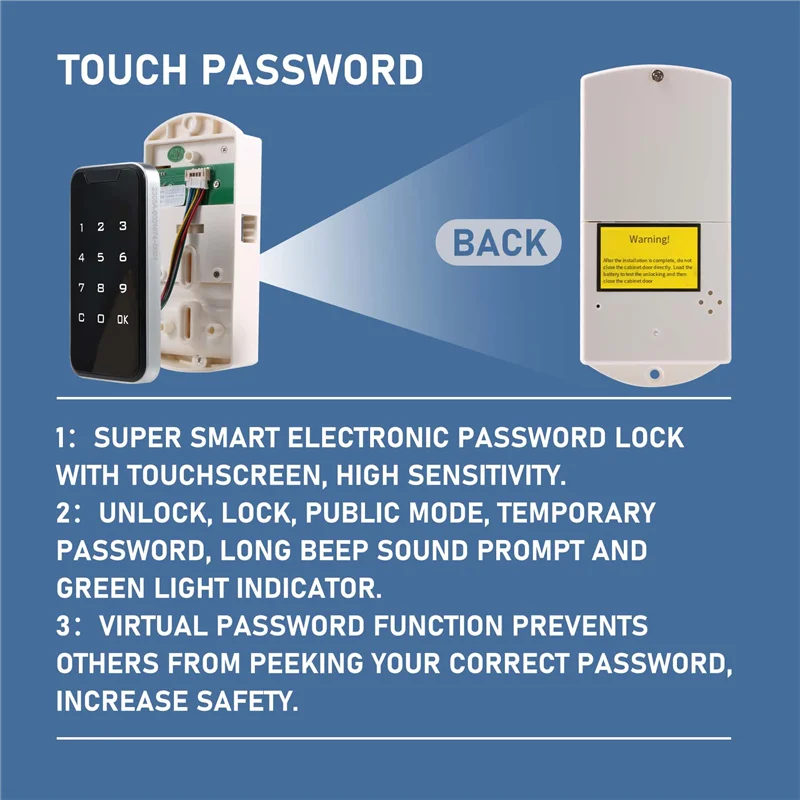 

Electronic Smart Digital Electronic Door Lock Fingerprint Press Password Keyless Keypad-B64A