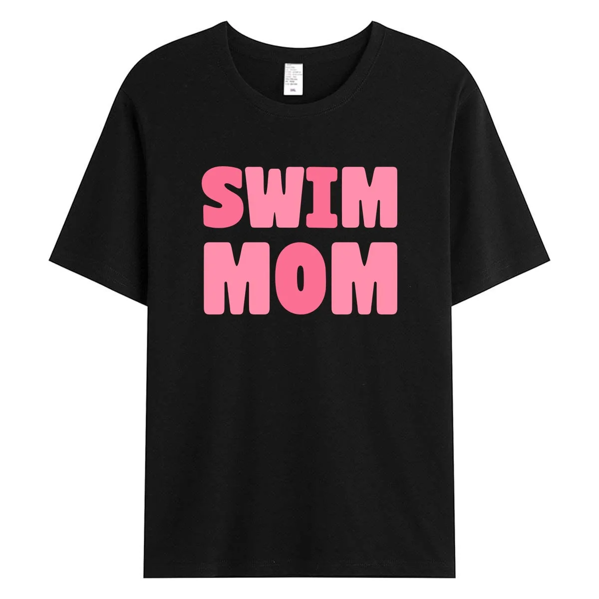 

Swim Mom Letter Print Women T Shirt 100% Cotton Short Sleeve Summer Graphic Tee Female Casual O Neck Mother Gift Tops Loose