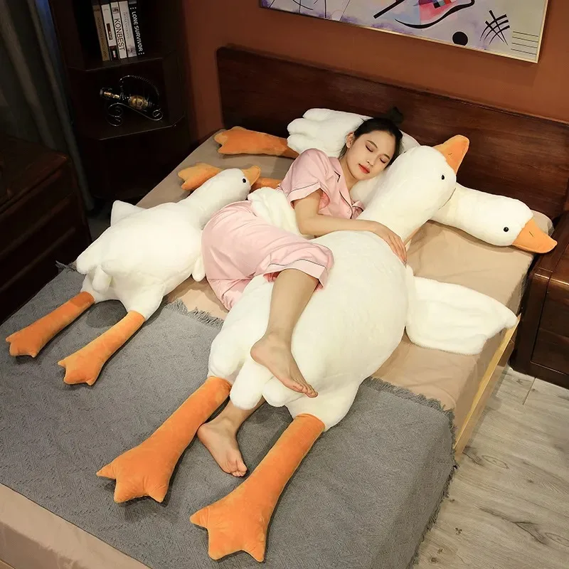 Huge Goose Side Sleep Body Pillow Doll Stuffed Animal Sleeping Pillows for Bedroom Girlfriend Birthday Present Festival Gift