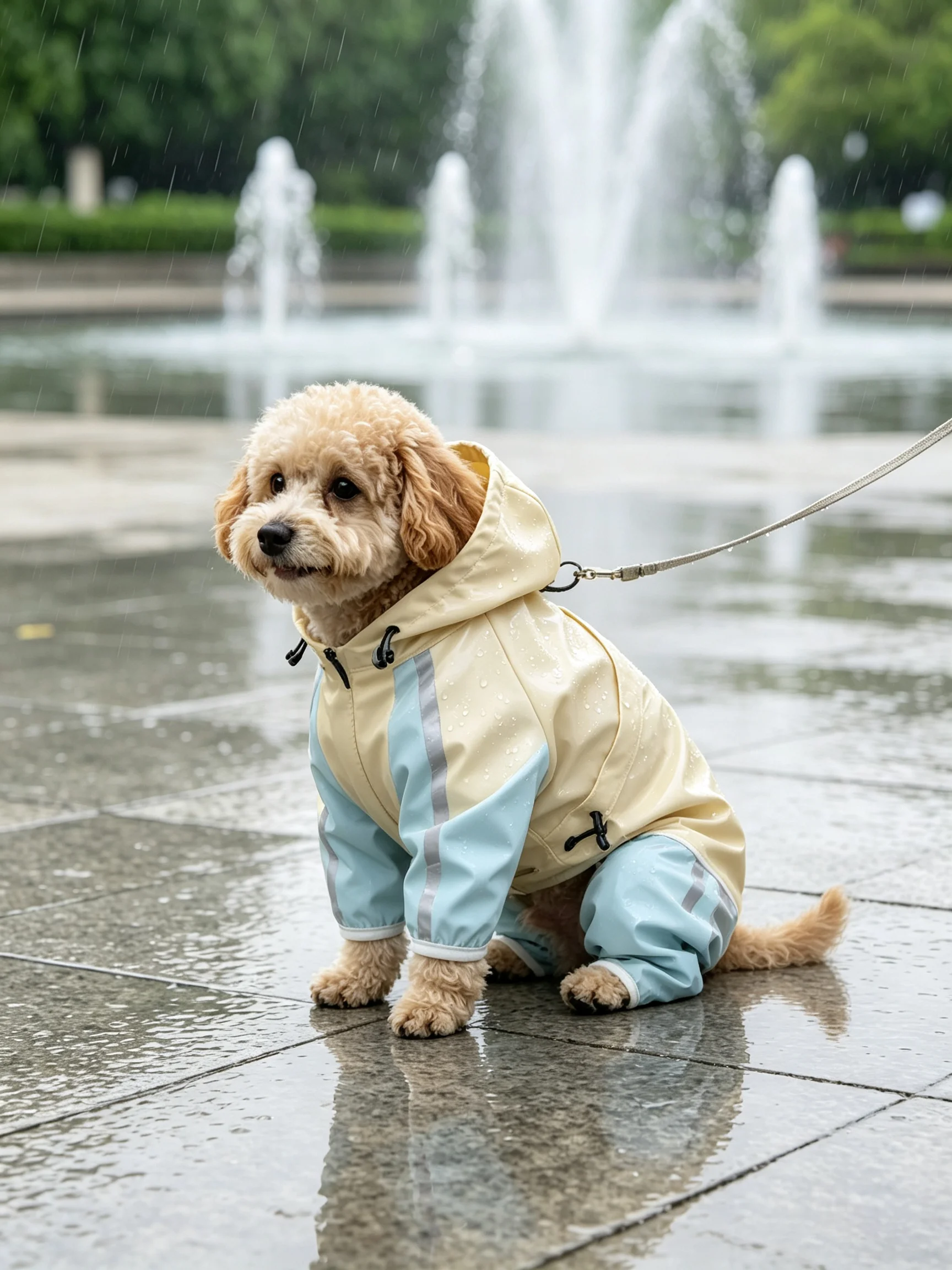 Hunde-Regenmantel Reflektierend PU Wasserdicht Haustierkleidung für Chihuahua Malteser Regenmantel Kleine Mittelgroße Hunde Overall Regenmantel – Detail 2