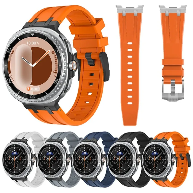 Silikon+Metall-Armband für Samsung Galaxy Watch 8/8 Classic 46mm 44mm 40mm Armband Galaxy Watch Ultra 2025 47mm Correa