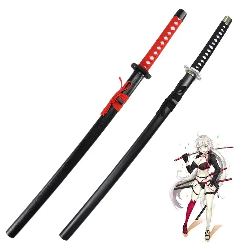 

[Funny] 100cm Cosplay Fate Grand Order Alter Jeanne D'Arc weapon wooden Sword model Japan Samurai Sword Anime Costume party gift