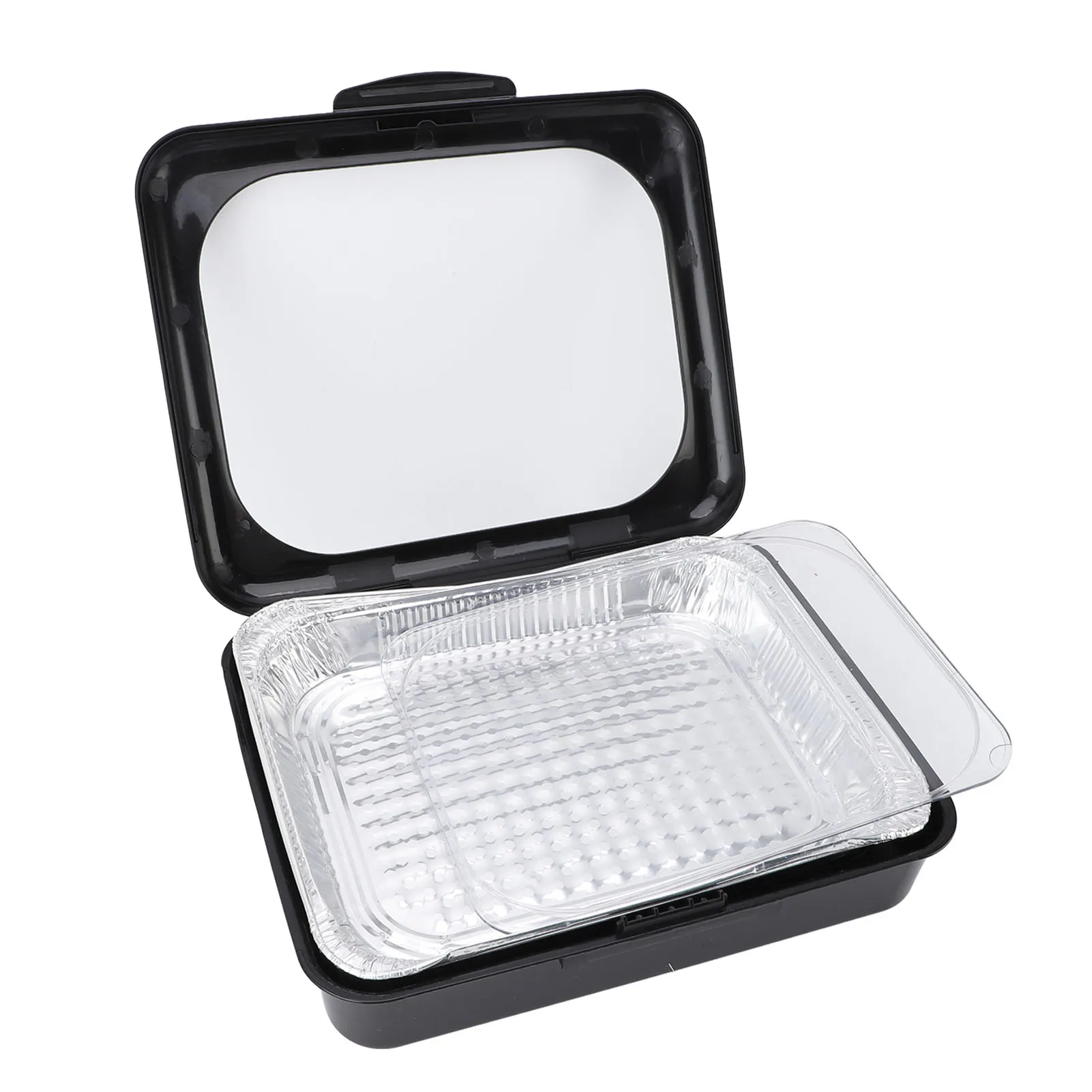 Foil Storage and Carrying Tray Insulated Stackable Portable Aluminum Foil Pans Foil Tray Carrier with Lid for Hot Or Cold Food
