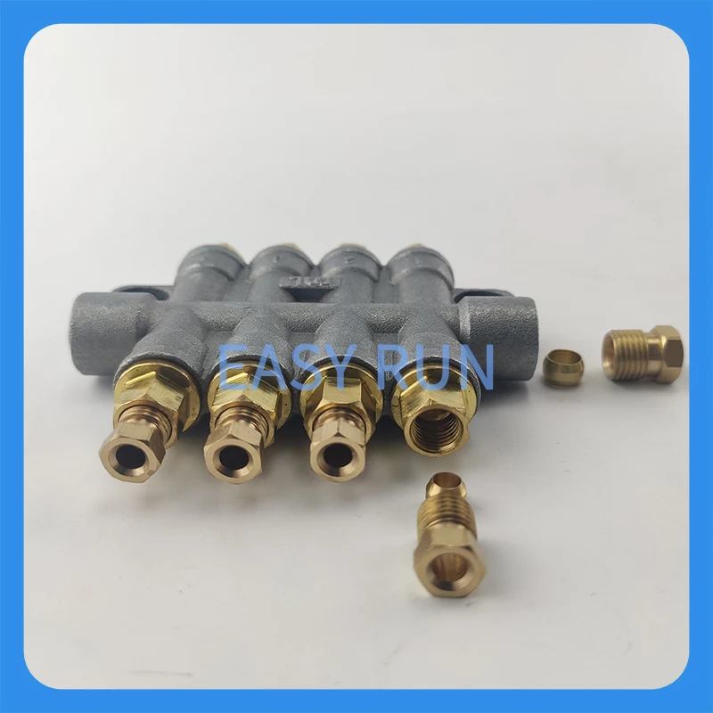 Pump Lubrication Line Pressure Relief Oil Circuit Distributor Distribution Valve Volumetric 4-Point Quantitative