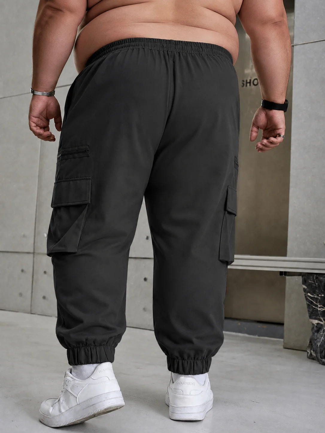 plus Size Men's Solid Color Casual Work Pants Comfortable Fashion Design Autumn Versatile Daily Wear Perfect Choice