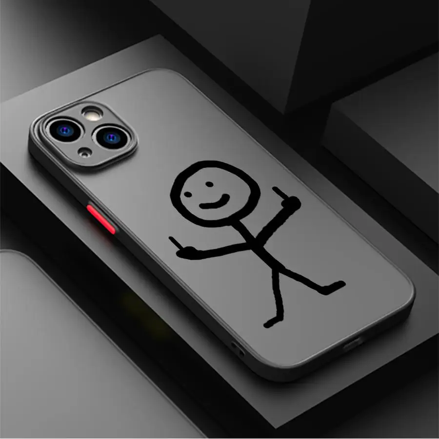 Finger People Stickman Handyhülle für iPhone 17 Pro Max Air 16 Plus 14 17e 11 7 8 SE 13 Mini 15 XS XR 12 – Detail 5