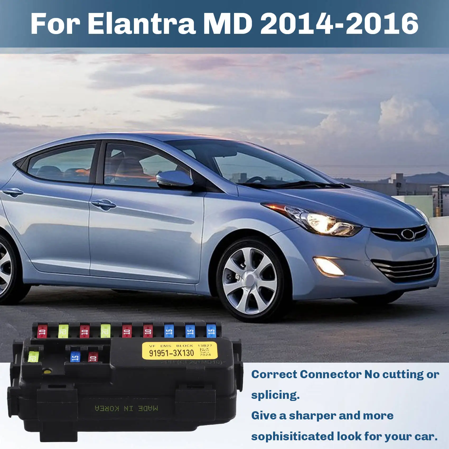 Engine Small Fuse Box For Hyundai Elantra MD 2014-2016 Engine Fuse Box Assyeng Module 91951-3X130 919513X130-ABQA