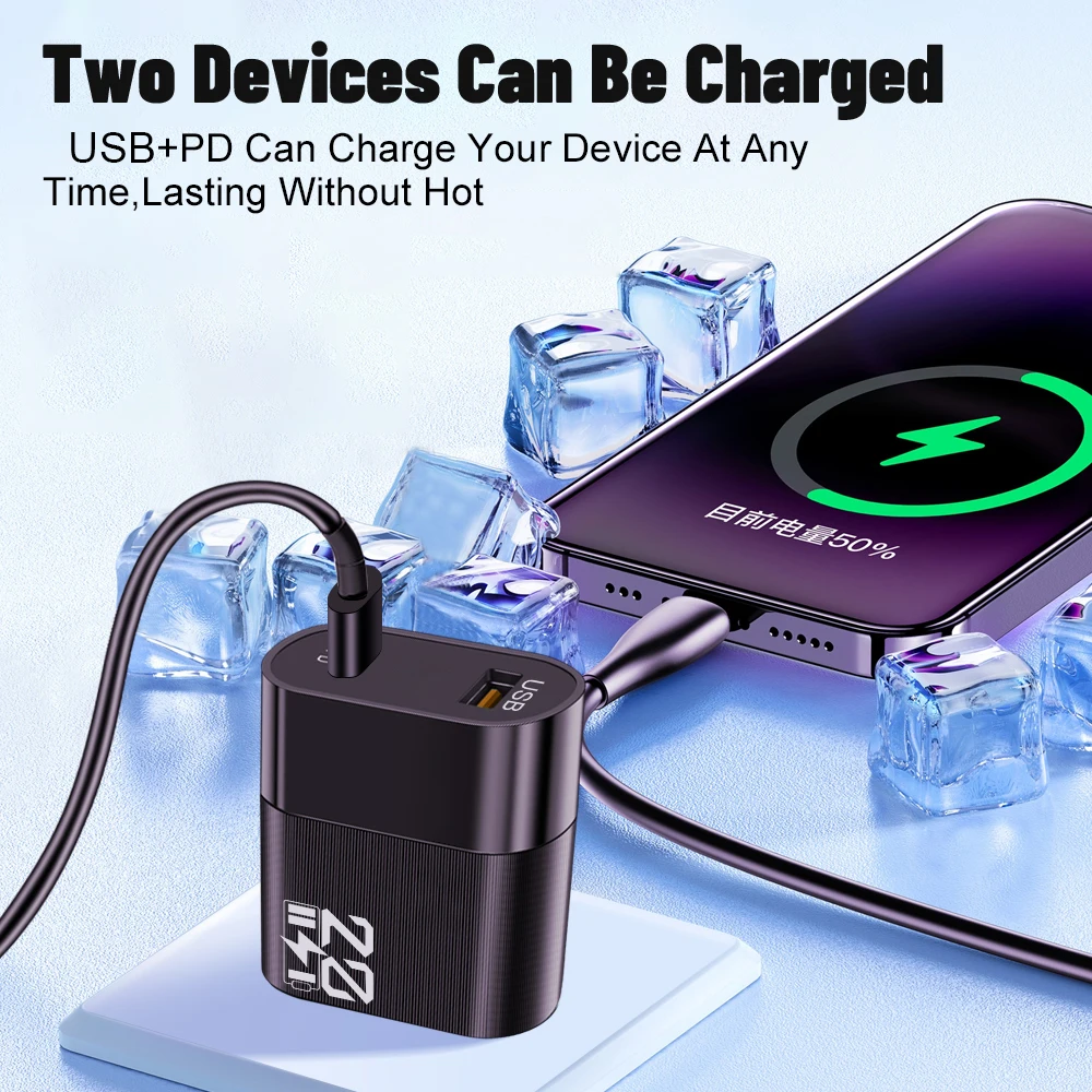 20W PD USB Type‑C Fast Charger Portable Quick Charge Adapter Travel Charging High‑Speed Charger For iPhone Samsung Xiaomi Huawei