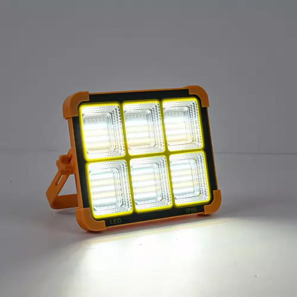 Outdoor Portable LED Solar Floodlight Rechargeable 500W Spotlight Lantern Suitable for Emergency Lighting Camping Searchlight
