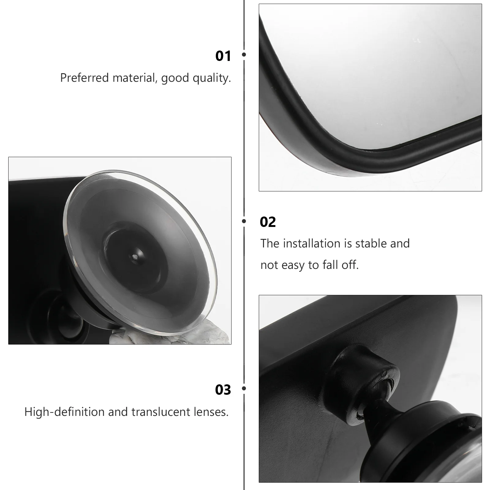 

1Set Baby Observation Rearview Mirror Car Mirror Black Adjustable Angle Safe Backseat Use Child Observation Rearview