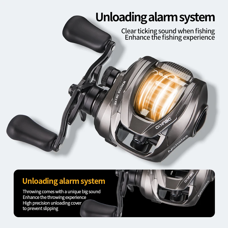 DEUKIO Baitcasting Reel with Dual Brake 7.0:1 5+1BB 8kg Drag Ultralight Magnetic Centrifugal Brake Saltwater/Freshwater