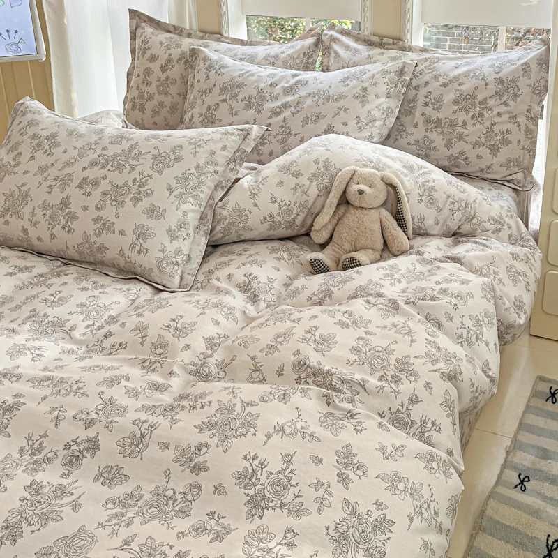 3pc/Set 100% Cotton Duvet Cover,Soft Skin-Friendly Fabric For Single Twin Multi-Size Bedding quilt cover set With Zipper,No Fill