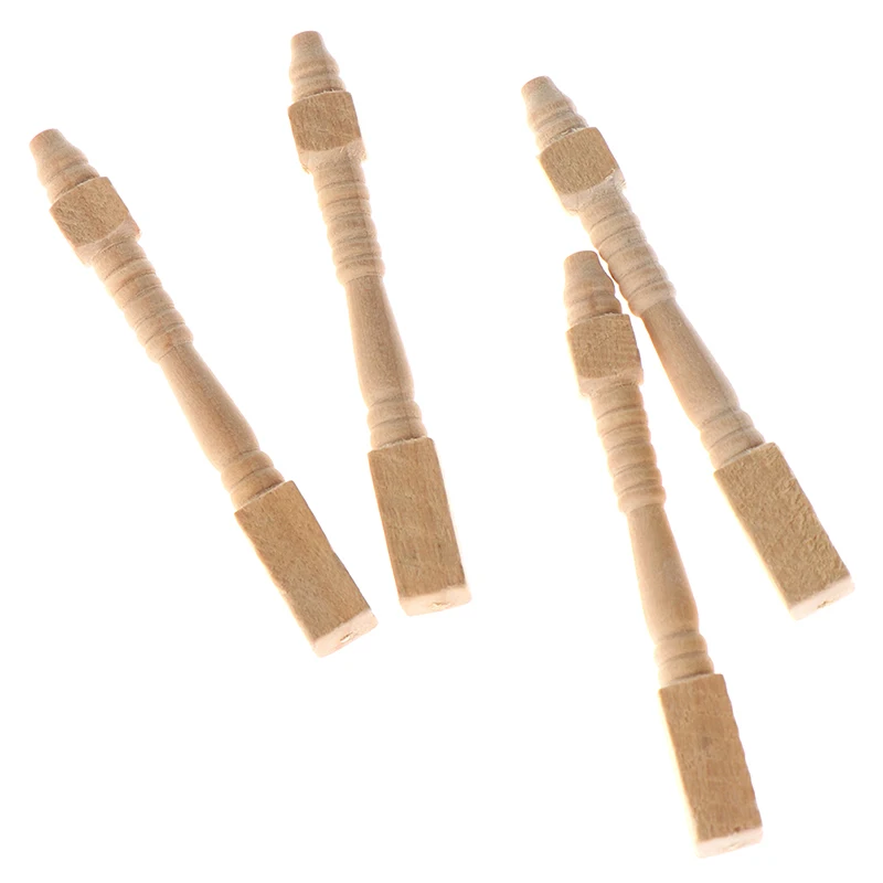4Pcs 1:12 Dollhouse Miniature Wooden Chair Table Leg DIY Furniture Accessories Toys