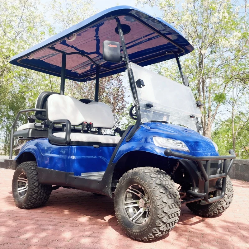 CE Certificate 48/60/72V Scenic Patrol Buggy Golf Car Electric Golf Cart 4 Wheelers For Adult 12 Inch Tires Rear Cargo Box