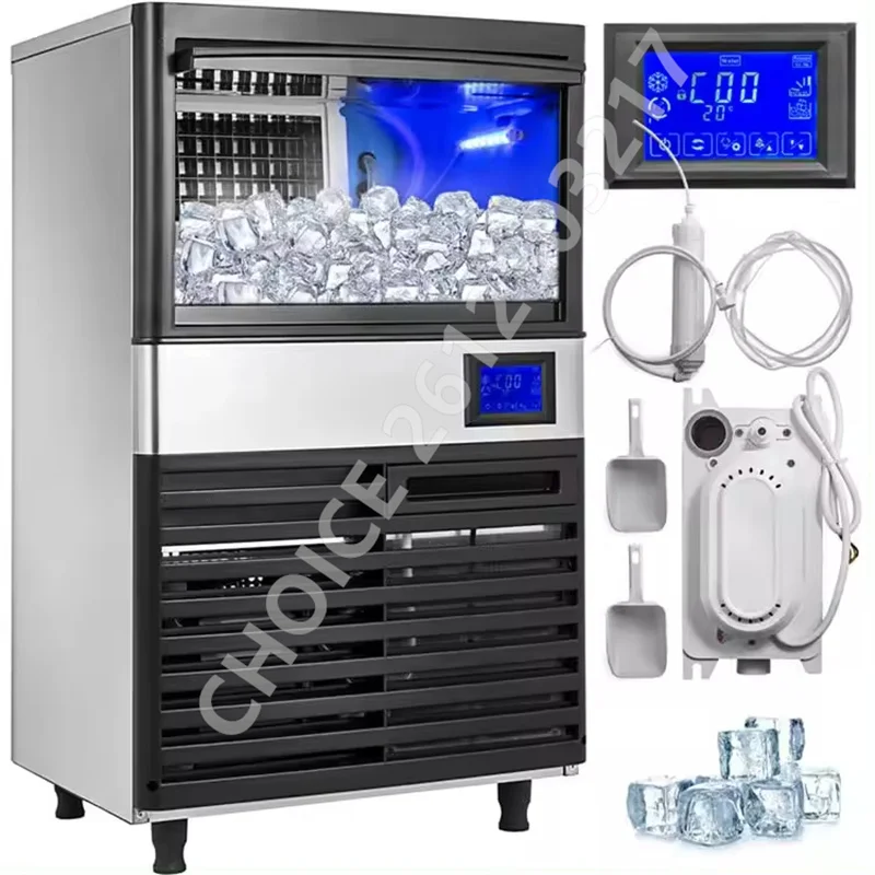 

110/220V Automatic Ice Maker 15kg Storage Ice Making Machine Ice Maker Automatic Add Water for Coffee Shop