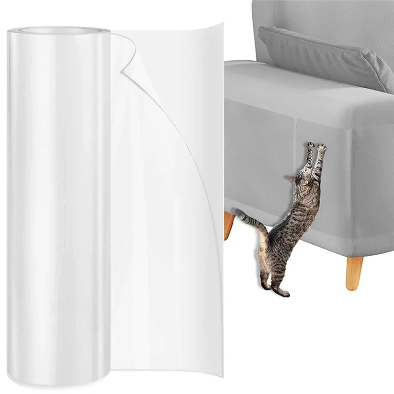 A88M スクラッチ保護猫テープ 5Mx20cm、ソファ猫パッド犬ドア用スクラッチ保護猫用家具用アンチスクラッチ