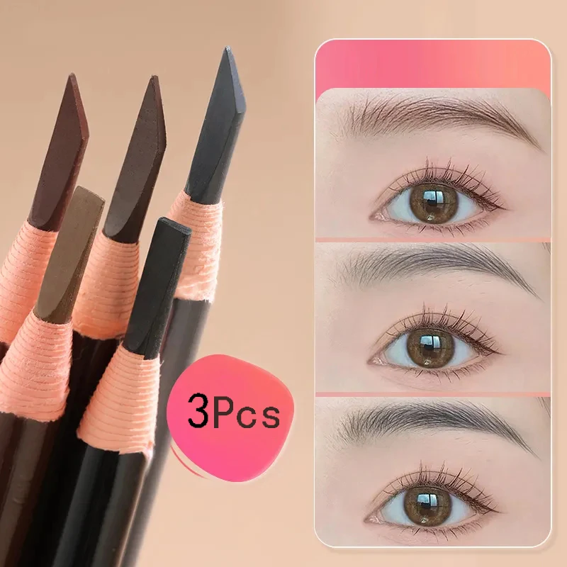 3 Stück HENGSI Pull Augenbrauenstift, weiblich, authentisches Produkt, verblasst nicht leicht, abziehbar und zerreißbar, geeignet für Anfänger