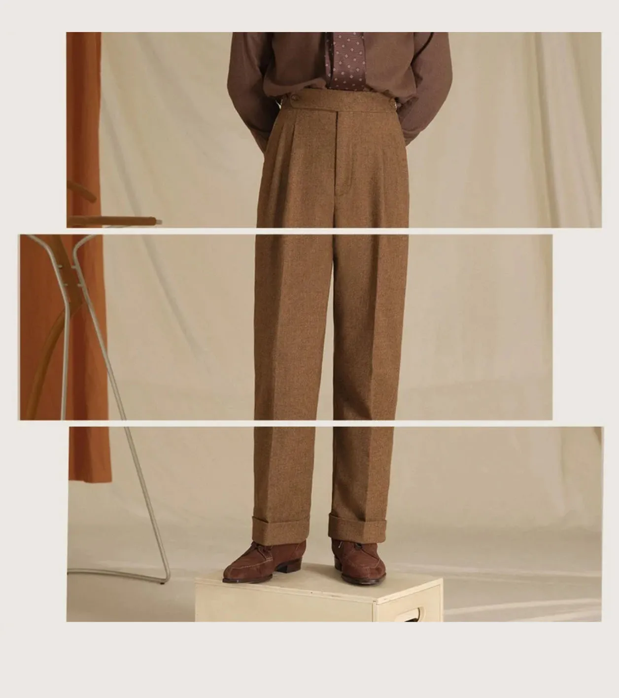 الرجال مستقيم الساق دعوى السراويل مزيج الصوف الإيطالي رجل عارضة السراويل البيج الرجال السراويل أسود براون سميكة الصوف السراويل لخريف شتاء