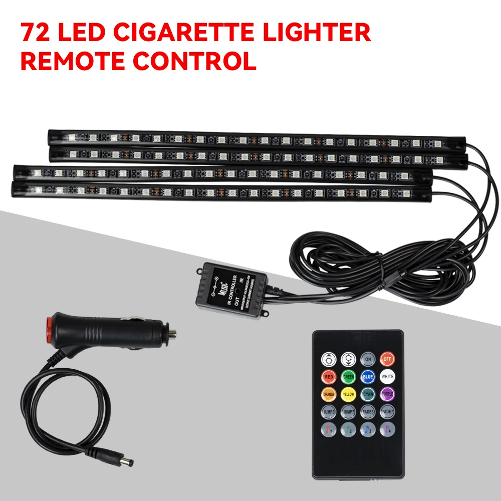 Neon 36 48 72 LED Auto-interieur Omgevingsvoetlicht Draadloze afstandsbediening Muziek APP Controle Auto RGB Sfeer Decoratieve lamp