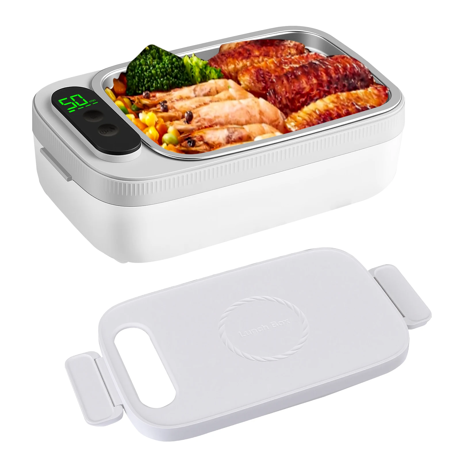 Kompakte Wiederaufladbare Elektrische Lunchbox 14000mAh Speisenwärmer für Wohnheim Camping Reisen Outdoor 1000ML Lebensmittelbehälter