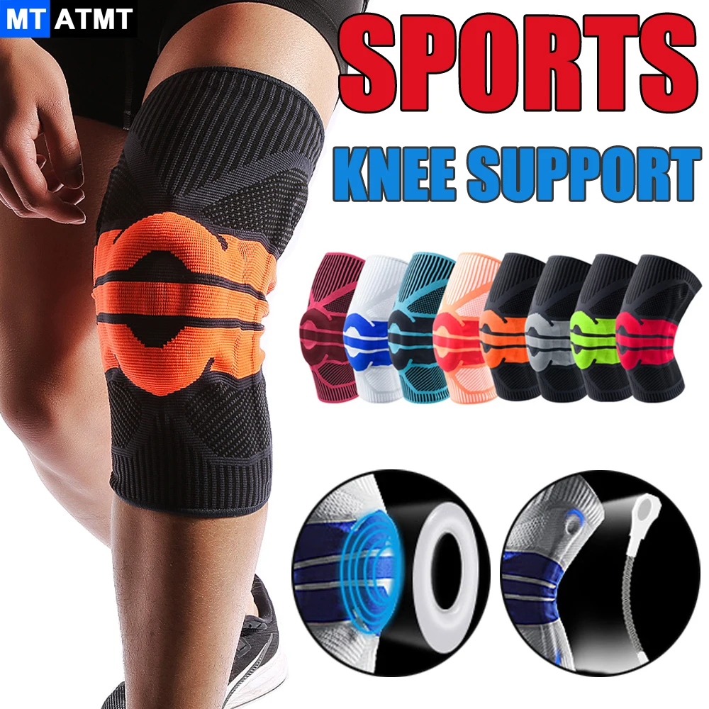 MTATMT 1Pcs/2Pcs Compression Knee Sleeve Knee Brace Patella for Sports Fitness Running Basketball Volleyball Knee Pain Relief