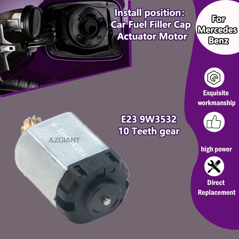 

AZGIANT E23 9W3532 Car Fuel Door Lock 12V DC 10T motor For Mercedes Benz S-Class V222 W222 X222 S63AMG S320 S350D S400 2017-2022