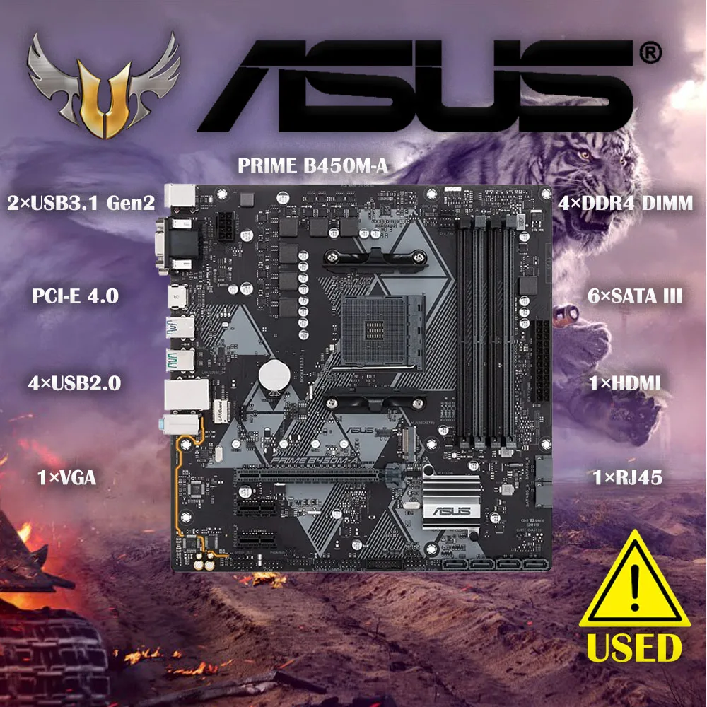 

ASUS PRIME B450M-A original motherboard Socket AM4 DDR4 B450 Desktop Motherboard