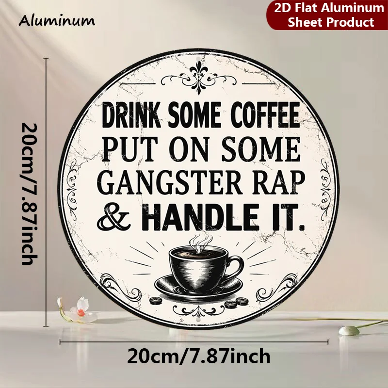 2D Flat, 1pc, Retro Decorative Sign Gangster Vibe Plaque Chic Humor Perfect for Home, Porch, Garden, Cafe, Etc, Outdoor Signage
